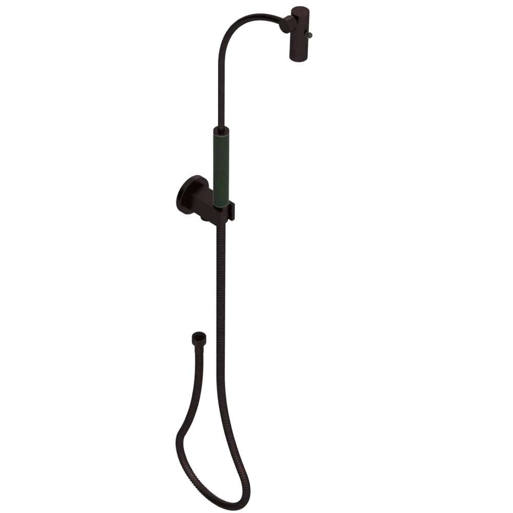 Rubinet Hand Held Shower Bidet with Extended Reach & Dual Function Spray Including Wall Bracket with Supply & Hose (Round) Oil Rubbed Bronze