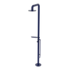 Rubinet Pressure Balance Outdoor Shower with Foot Rinse & 10" Shower Head (with shelf) - 304 Stainless Steel Midnight Blue