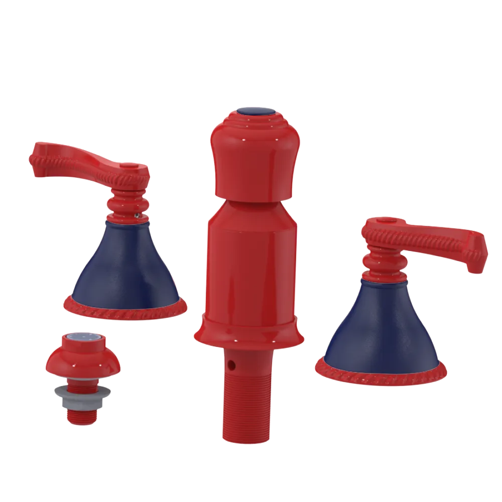 Rubinet Bidet Fitting with Spray, Diverter, and Vacum Breaker (Less Drain) Red