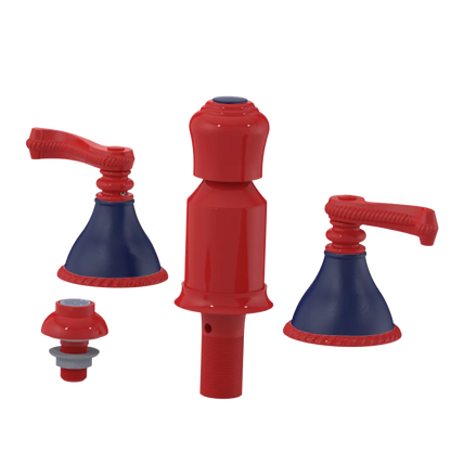 Rubinet Bidet Fitting with Spray, Diverter, and Vacum Breaker (Less Drain) Red