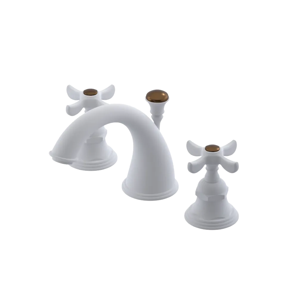 Rubinet Widespread Lav. Set. (less drain) Matt White