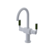 Rubinet Single Hole Dual Handle Lav. Set. (less drain) Matt White