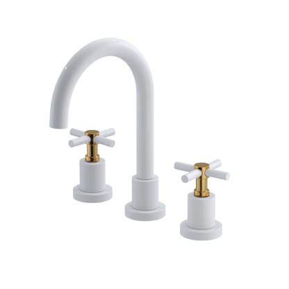 Rubinet Widespread Lav. Set. (less drain) White