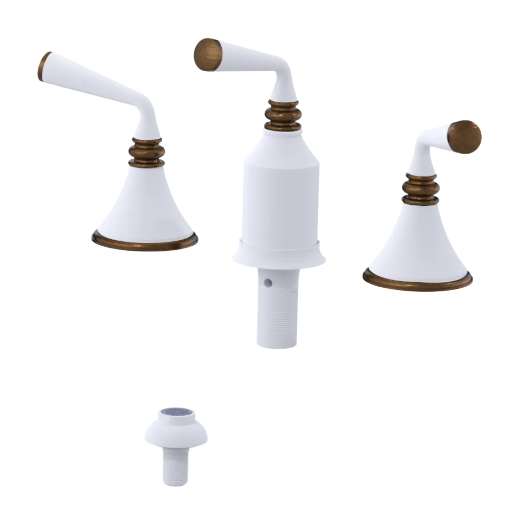 Rubinet Bidet Fitting with Spray, Diverter, and Vacum Breaker (Less Drain) Matt White