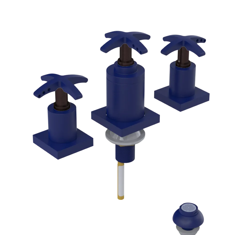 Rubinet Bidet Fitting with Spray, Diverter, and Vacuum Breaker (less drain) Midnight Blue