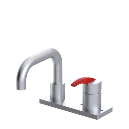 Rubinet 4" Centre Single Control Lav. Set. with Genesis spout (less drain) Satin Chrome