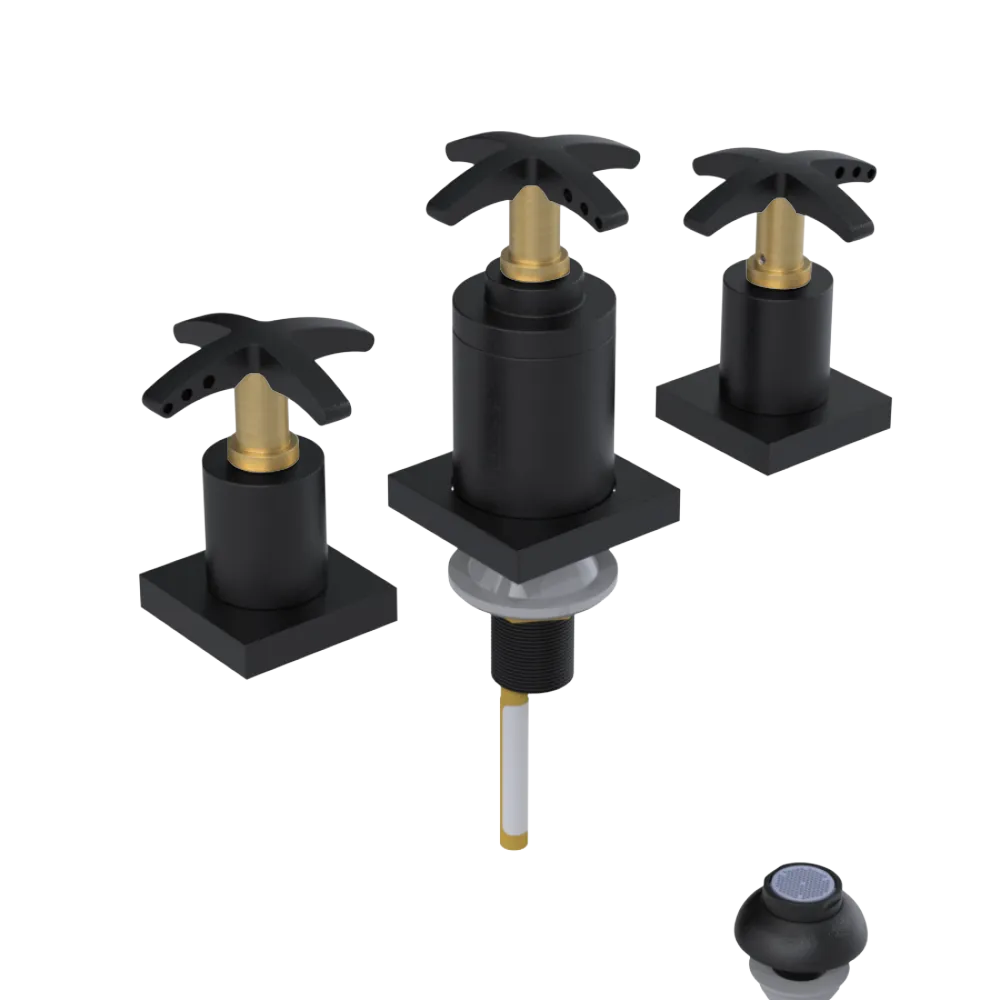 Rubinet Bidet Fitting with Spray, Diverter, and Vacuum Breaker (less drain) Matt Black