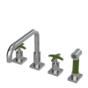 Rubinet Widespread Kitchen Set with Genesis Spout with Hand Spray Satin Nickel
