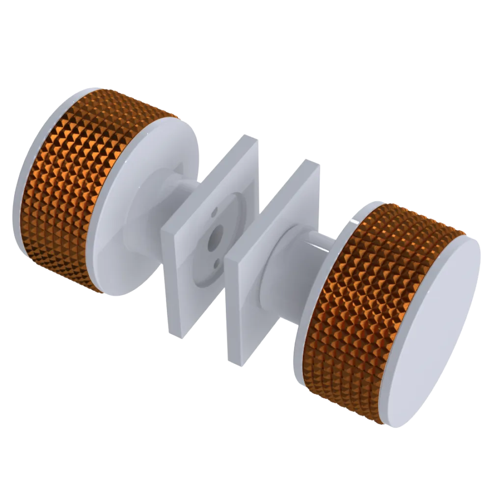 Rubinet Shower Door Knob (set) White