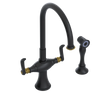 Rubinet Two Handle Single Hole Kitchen Set with Hand Spray Matt Black