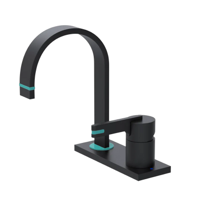 Rubinet 4" Centre Single Control Lav. Set (less drain) Matt Black