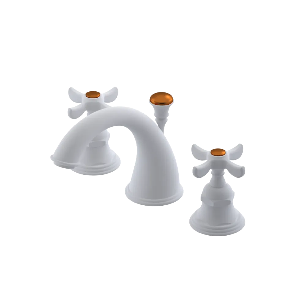 Rubinet Widespread Lav. Set. (less drain) Matt White