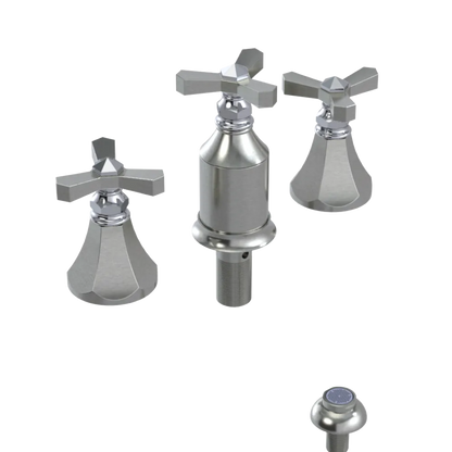 Rubinet Bidet Fitting with Spray, Diverter, and Vacum Breaker (Less Drain) Satin Nickel