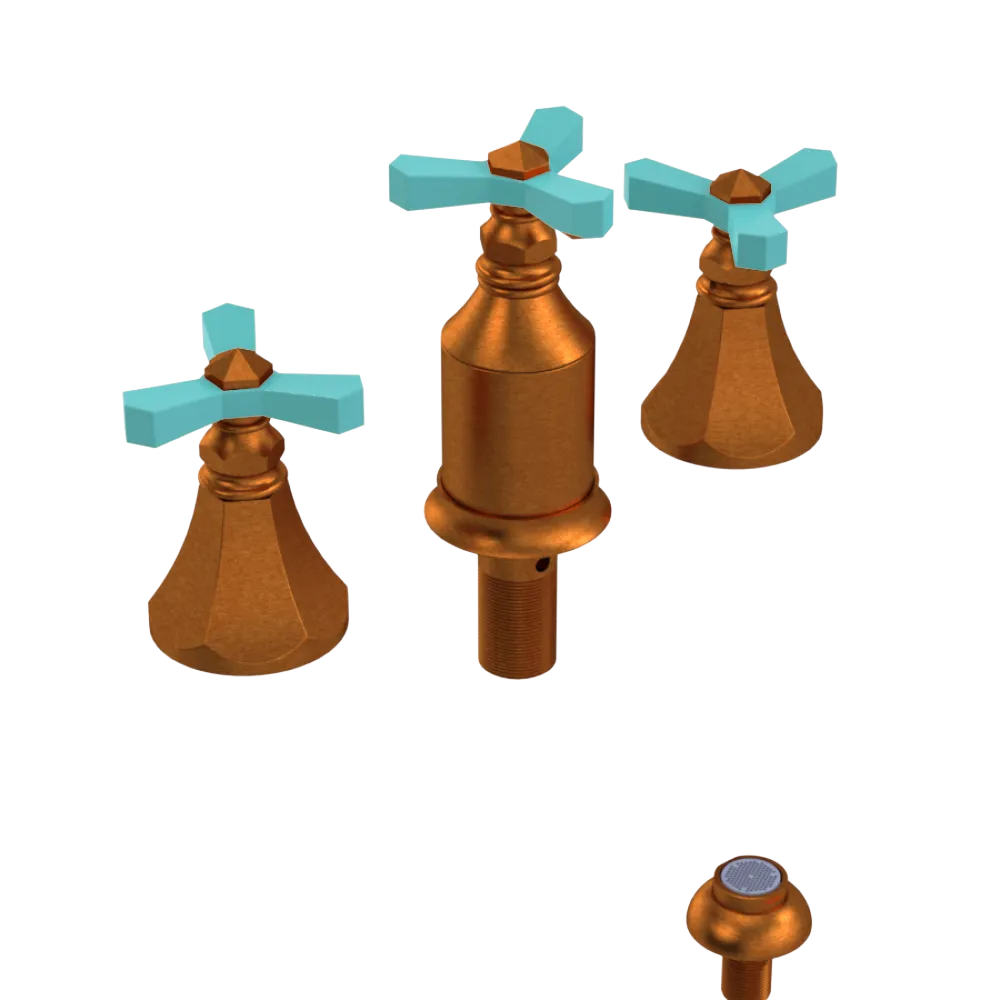 Rubinet Bidet Fitting with Spray, Diverter, and Vacum Breaker (Less Drain) Antique Copper Matt