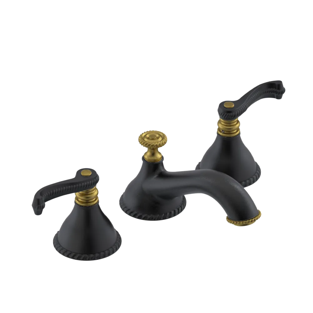 Rubinet Widespread Lav. Set. (less drain) Matt Black