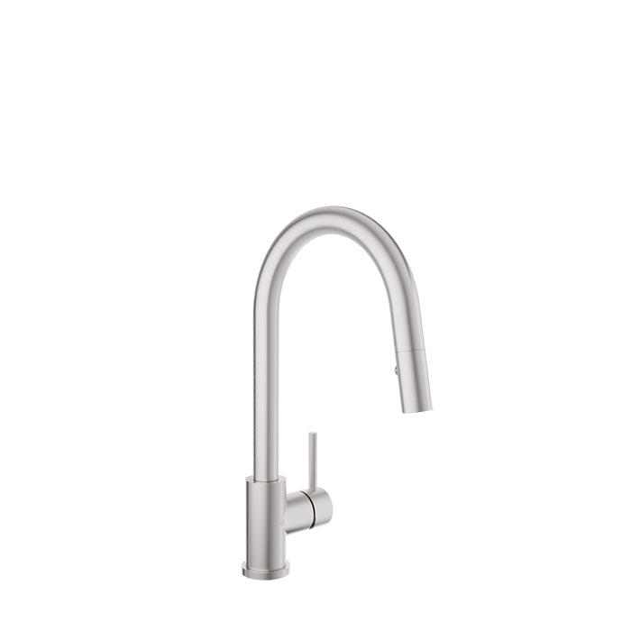 Baril Modern single-hole kitchen faucet with single lever and 2-function pull-down spray