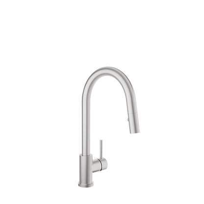 Baril Modern single-hole kitchen faucet with single lever and 2-function pull-down spray