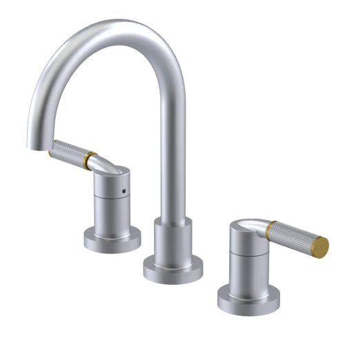 Rubinet Widespread Lav. Set. (less drain) Satin Chrome