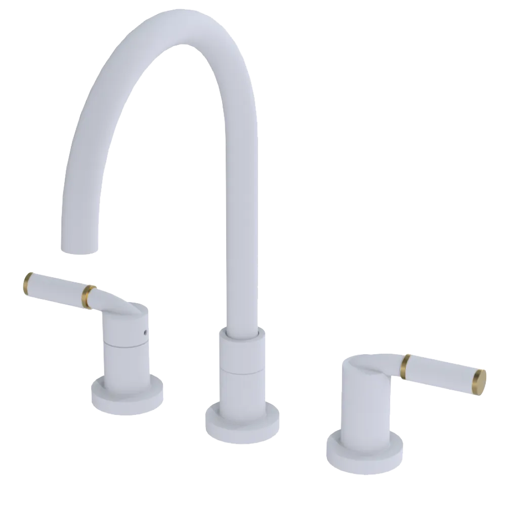 Rubinet Widespread Kitchen Set Matt White