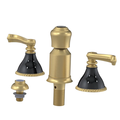 Rubinet Bidet Fitting with Spray, Diverter, and Vacum Breaker (Less Drain) Satin Brass