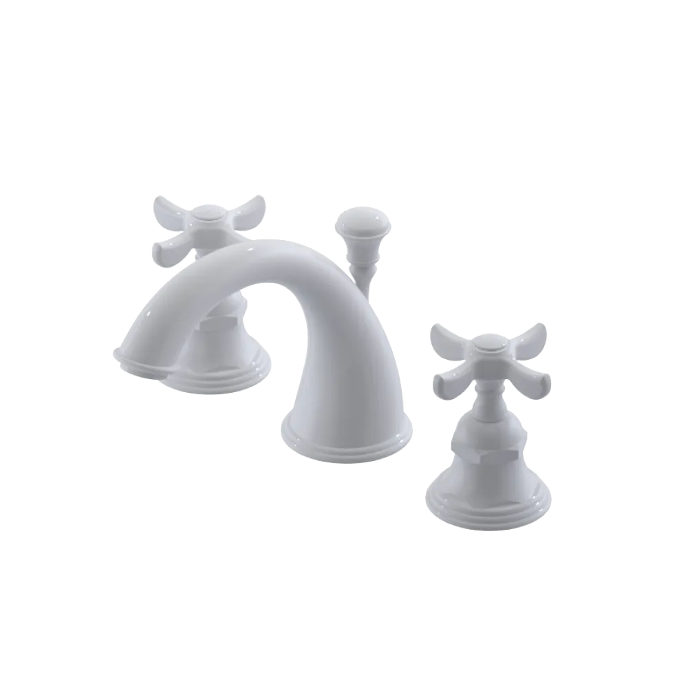 Rubinet Widespread Lav. Set. (less drain) White