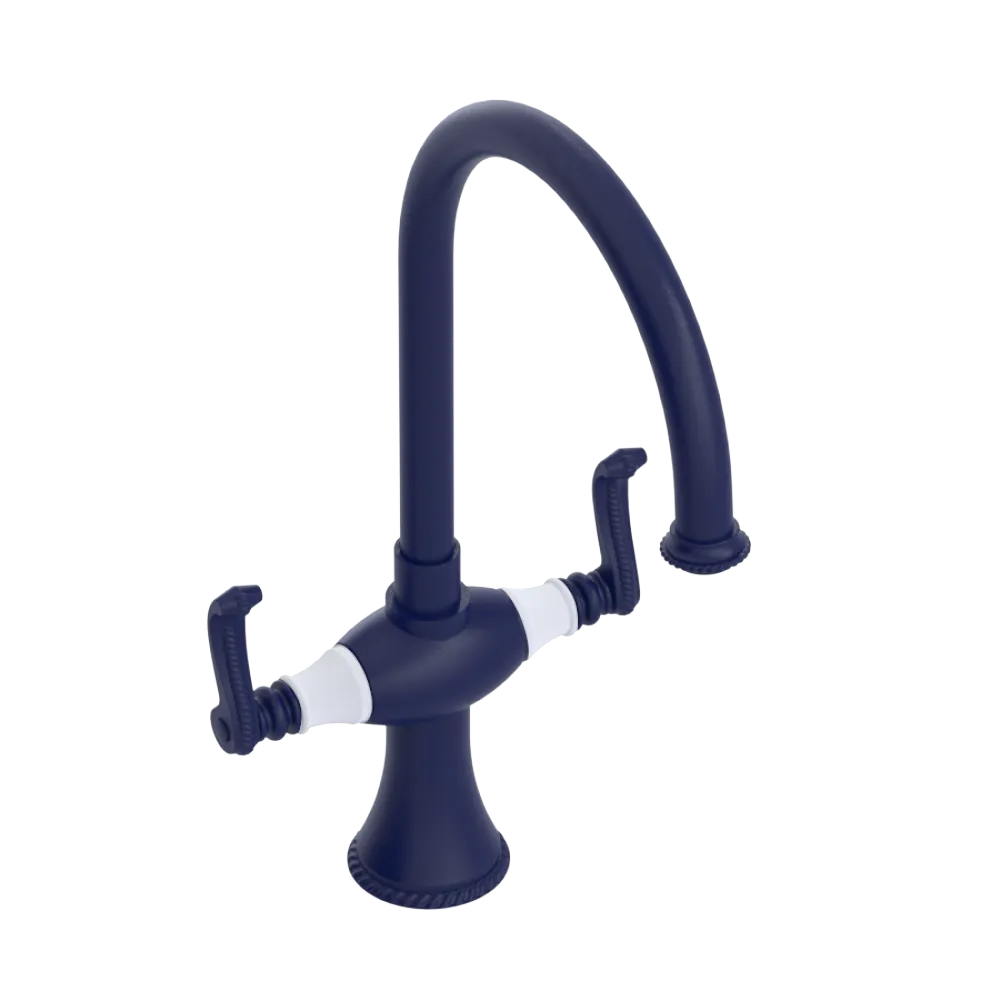 Rubinet Two Handle Single Hole Kitchen Set Midnight Blue