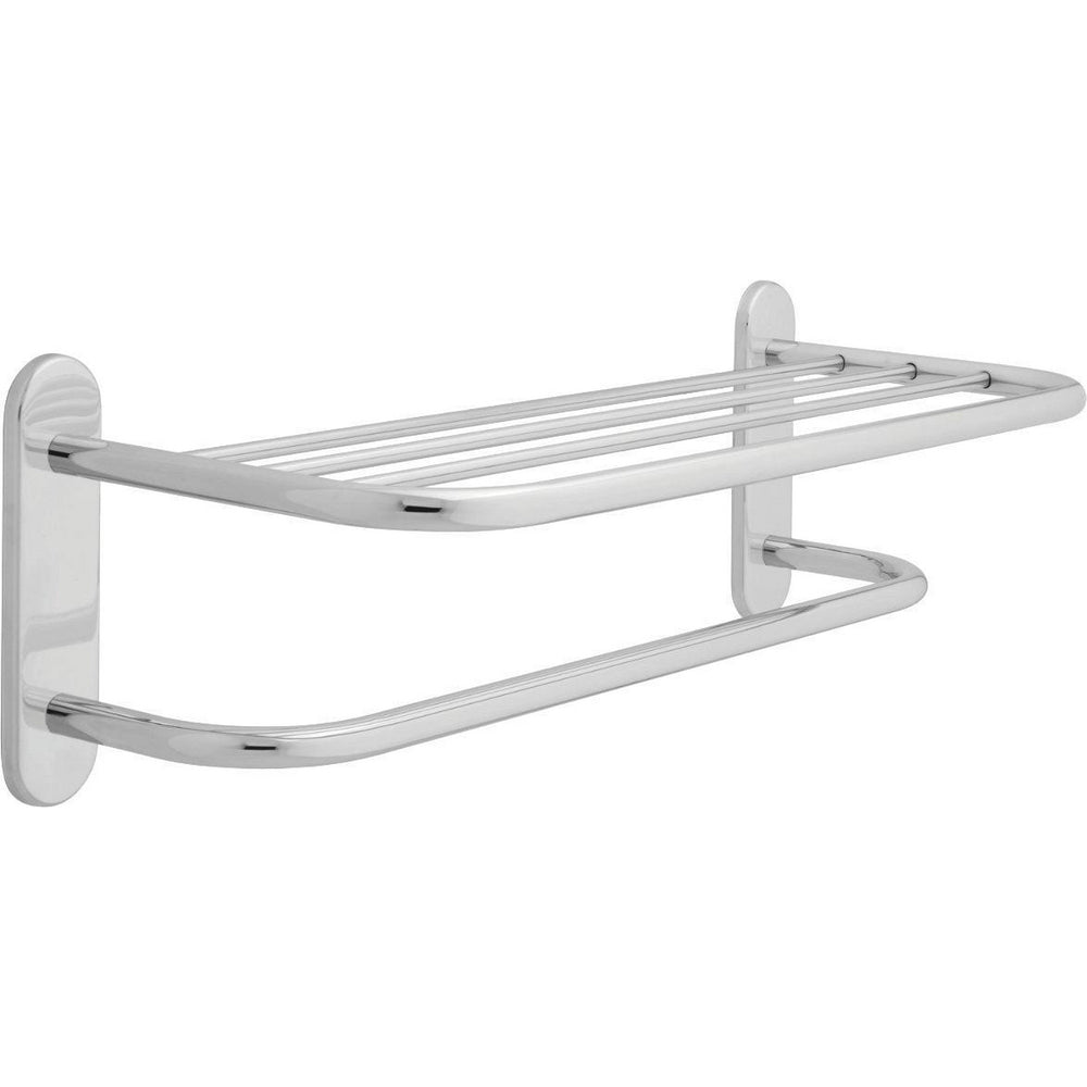 24" Brass Towel Shelf W/ One Bar, Ch - Chrome
