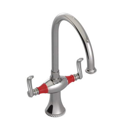 Rubinet Two Handle Single Hole Kitchen Set Polished Nickel