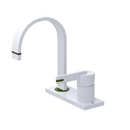 Rubinet 4" Centre Single Control Lav. Set (less drain) White