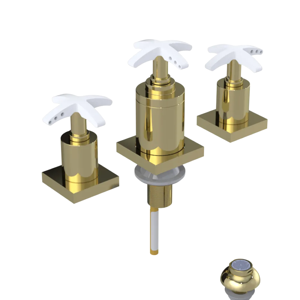 Rubinet Bidet Fitting with Spray, Diverter, and Vacuum Breaker (less drain) Gold