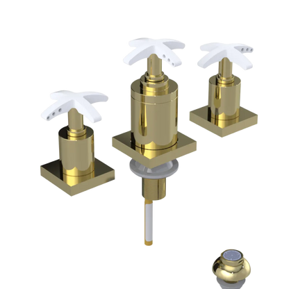 Rubinet Bidet Fitting with Spray, Diverter, and Vacuum Breaker (less drain) Gold