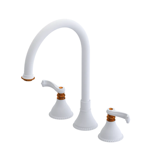 Rubinet Widespread Kitchen Set Matt White