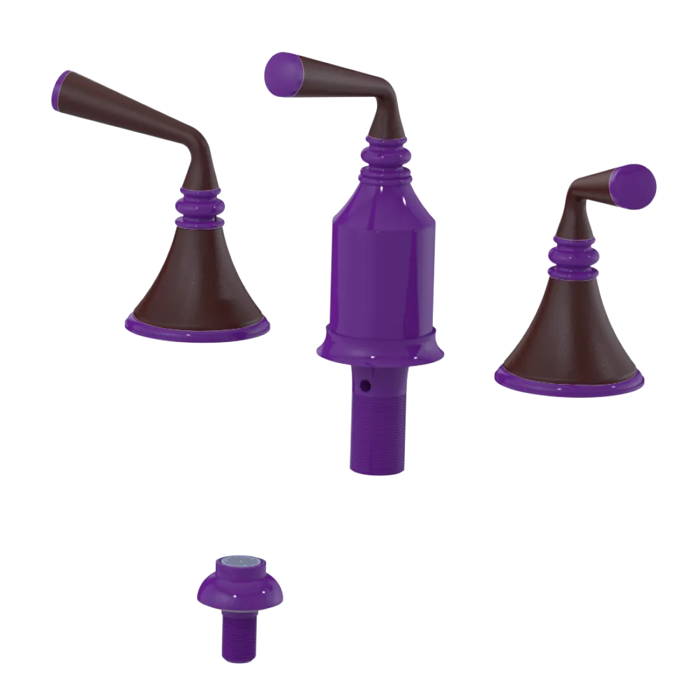 Rubinet Bidet Fitting with Spray, Diverter, and Vacum Breaker (Less Drain) Purple Haze