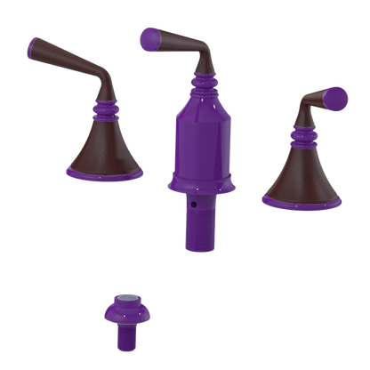 Rubinet Bidet Fitting with Spray, Diverter, and Vacum Breaker (Less Drain) Purple Haze