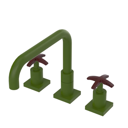 Rubinet Widespread Kitchen Set with Genesis Spout Green Envy