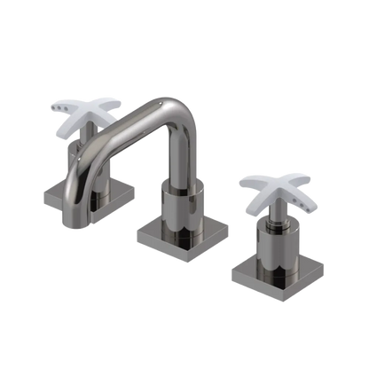 Rubinet Widespread Lav. Set. with Genesis spout (less drain) Polished Nickel