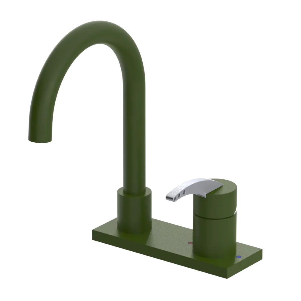 Rubinet 4" Centre Single Control Lav. Set. (less drain) Green Envy