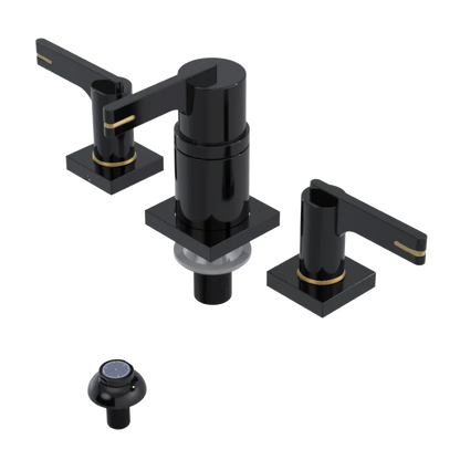 Rubinet Bidet Fitting with Spray, Diverter, and Vacum Breaker (Less Drain) Black