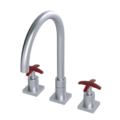 Rubinet Widespread Kitchen Set Satin Chrome