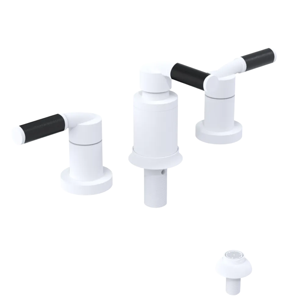Rubinet Bidet Fitting with Spray, Diverter, and Vacuum Breaker (less drain) Matt White