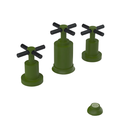 Rubinet Bidet Fitting with Spray, Diverter, and Vacuum Breaker (less drain) Green Envy