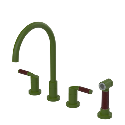 Rubinet Widespread Kitchen Set with Hand Spray Green Envy