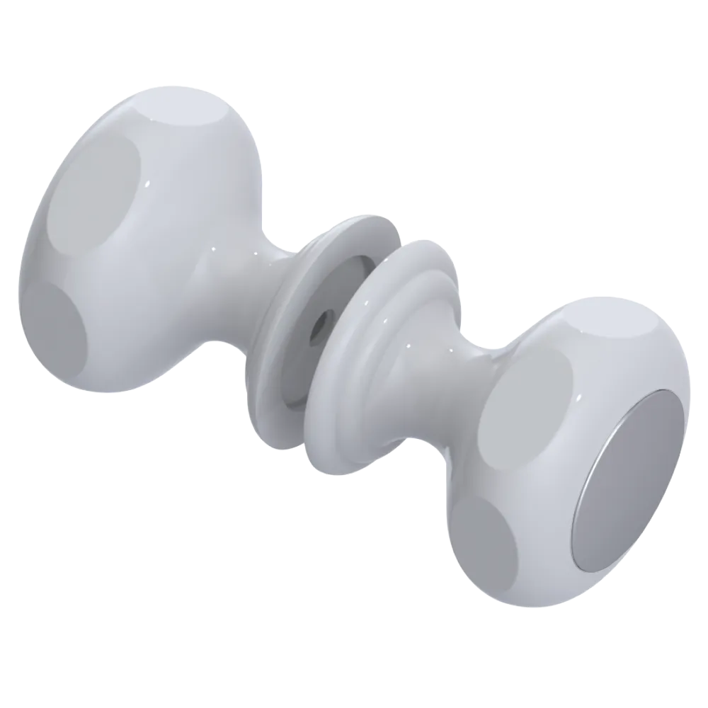 Rubinet Shower Door Knob (set) White