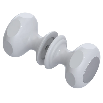 Rubinet Shower Door Knob (set) White