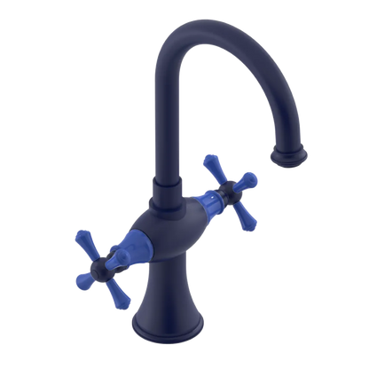 Rubinet Single Hole Dual Handle Lav. Set. (less drain) Midnight Blue