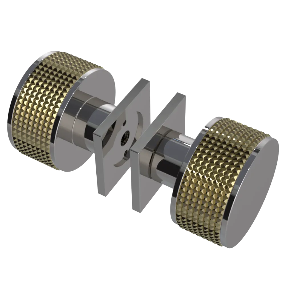 Rubinet Shower Door Knob (set) Polished Nickel