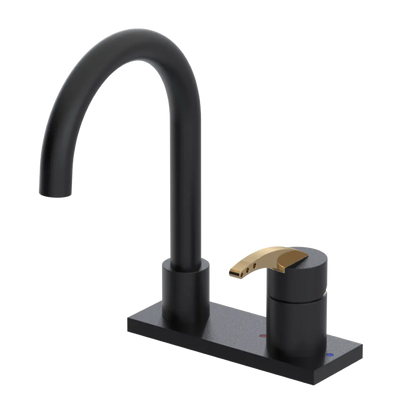 Rubinet 4" Centre Single Control Lav. Set. (less drain) Matt Black