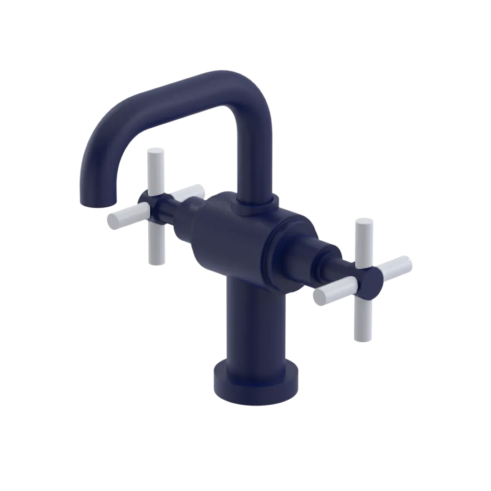 Rubinet Single Hole Dual Handle Lav. Set. (less drain) Midnight Blue