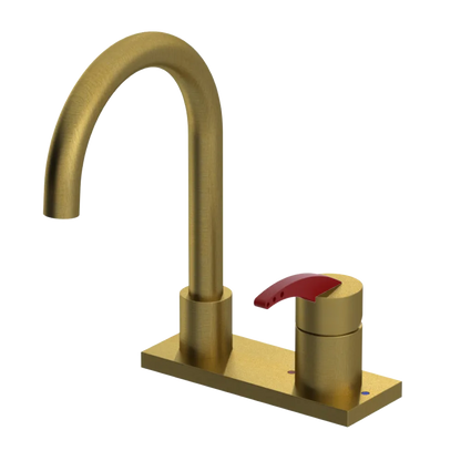 Rubinet 4" Centre Single Control Lav. Set. (less drain) Antique Brass Matt