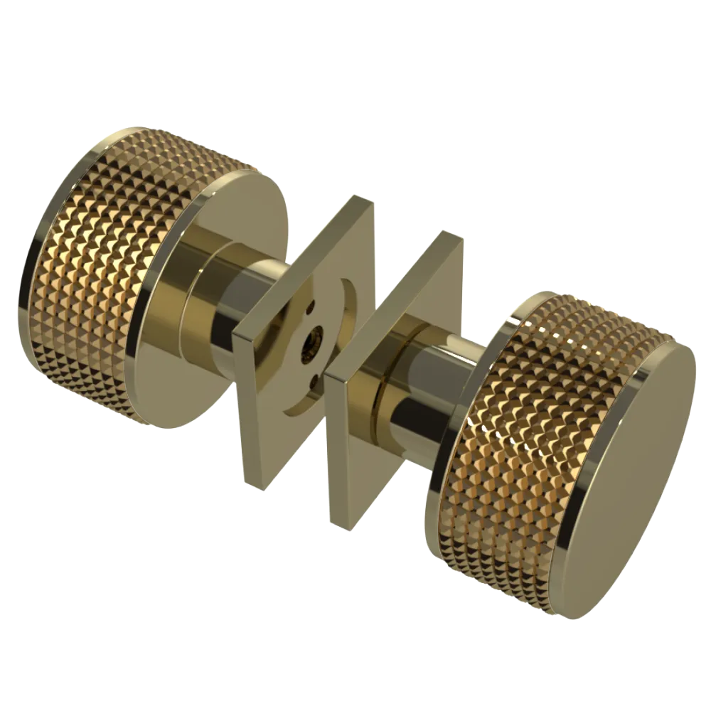 Rubinet Shower Door Knob (set) Natural Brass